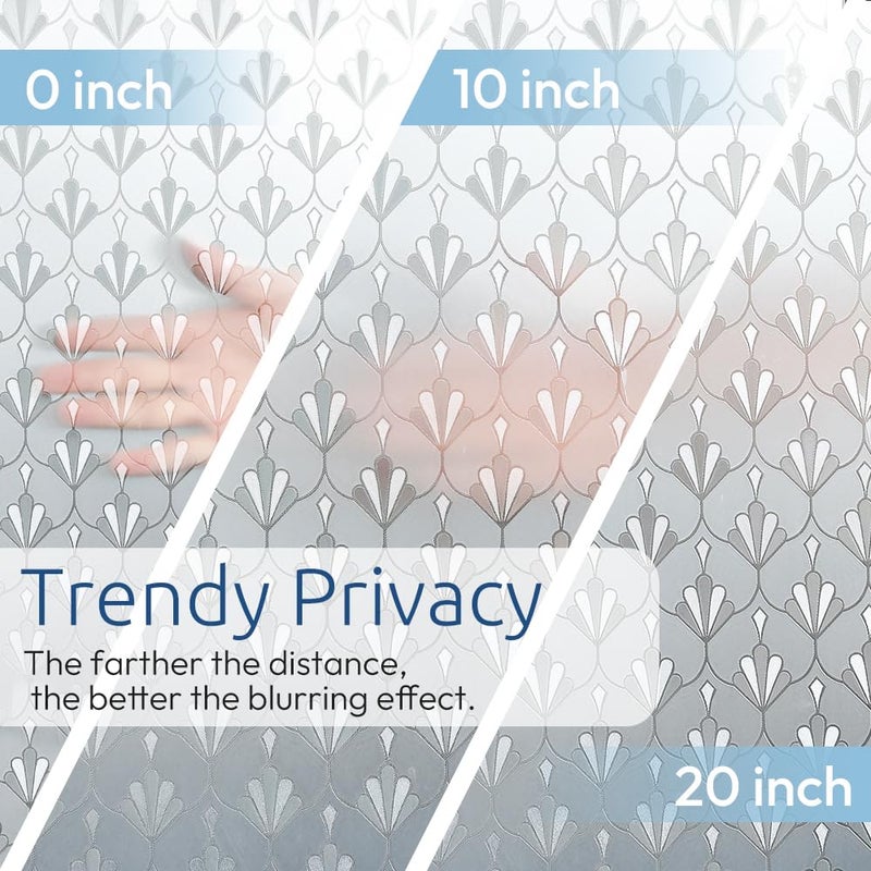 rabbitgoo Privacy Window Film Non Adhesive Frosted Glass Sun Blocking Self Static Cling Decorative for Home Kitchen Living Room, Removable and Reusable, 35.4 x 78.7 inches - Image 2